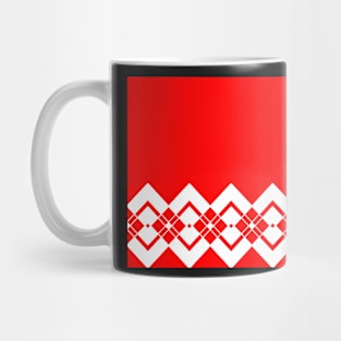 Geometric abstract - red and white. Mug